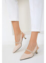 Soho Nude Matte Satin Women's Classic Heeled Shoes 18039