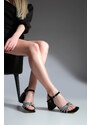 Marjin Women's Stone Heel Evening Dress Shoes Tayla Black