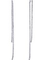 China Jewelry Naušnice štrasové 1 řada dlouhé - stříbrné