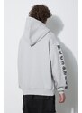 Mikina PLEASURES Oe Zip Up Hoodie pánská, šedá barva, s kapucí, s aplikací, P23W038.GREY