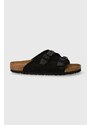 Semišové pantofle Birkenstock Zürich pánské, černá barva, 1026763