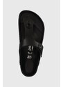 Kožené žabky Birkenstock Gizeh Flex Platform dámské, černá barva, na platformě, 1026874