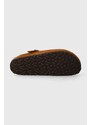 Semišové pantofle Birkenstock Boston dámské, hnědá barva, 1027119