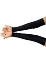 Camerazar Retro saténové rukavice Černé dlouhé večerní rukavice