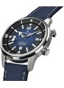 Protek Watches Stříbrné pánské hodinky Milus s gumovým páskem Archimèdes by Milus Deep Blue 41MM Automatic