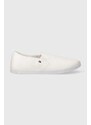 Tenisky Tommy Hilfiger CANVAS SLIP-ON SNEAKER dámské, bílá barva, FW0FW07806