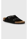 Semišové pantofle Birkenstock Zürich dámské, černá barva, 1026783