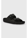 Kožené pantofle Birkenstock Arizona dámské, černá barva, 1026843