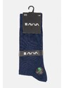 Avva Men's Navy Blue Plain Bamboo Cleat Socks