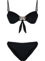 Trendyol Limited Edition Black Plain Strapless Regular Bikini Set with Accessories