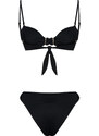 Trendyol Limited Edition Black Plain Strapless Regular Bikini Set with Accessories