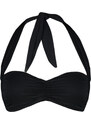 Trendyol Black Strapless Gathered Regular Bikini Top