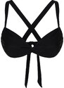 Trendyol Black Bralette Knotted Bikini Top