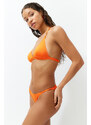 Trendyol Orange Gathered Brazilian Bikini Bottom