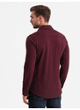 Ombre Clothing Pánské bavlněné tričko REGULAR z jednoduchého žerzeje - bordó V3 OM-SHCS-0138