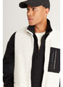 AC&Co / Altınyıldız Classics Men's Beige Standard Fit Normal Fit High Neck Sherpa Fleece Vest