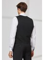 ALTINYILDIZ CLASSICS Men's Black Slim Fit Slim Fit V Neck Classic Vest