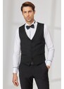 ALTINYILDIZ CLASSICS Men's Black Slim Fit Slim Fit V Neck Classic Vest