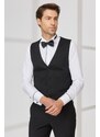 ALTINYILDIZ CLASSICS Men's Black Slim Fit Slim Fit V Neck Classic Vest