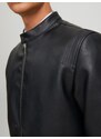 Černá pánská koženková bunda Jack & Jones Rocky - Pánské