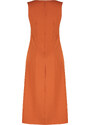 Trendyol Cinnamon A-line V-neck Slit Detailed Midi Woven Dress