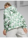 Bílo-zelená dámská lehká vzorovaná bunda Puma Blossom AOP Windbreaker - Dámské