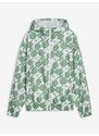 Bílo-zelená dámská lehká vzorovaná bunda Puma Blossom AOP Windbreaker - Dámské