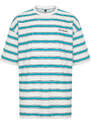 Trendyol Green Oversize Embroidered Striped 100% Cotton T-Shirt