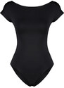 Trendyol Black Fitted/Body-Sitting Boat Neck Moon Sleeve Flexible Snap Fastener Knitted Body