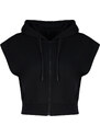 Trendyol Black Fitted Hooded Zipper Zero Sleeve Vest