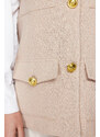 Trendyol Beige Goal Buttoned Stylish Tweed Woven Vest
