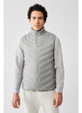 Avva Men's Gray Puffer Vest Goose Feather Water Repellent Windproof Comfort Fit