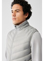 Avva Men's Gray Puffer Vest Goose Feather Water Repellent Windproof Comfort Fit