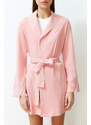 Trendyol Premium Powder Belted Piping and Sleeve Detailed Modal Knitted Dressing Gown