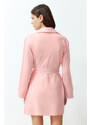 Trendyol Premium Powder Belted Piping and Sleeve Detailed Modal Knitted Dressing Gown