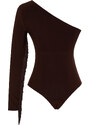 Trendyol Brown Tasseled Single Arm Knitted Body