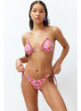 Trendyol Floral Patterned Laced Brazilian Bikini Bottom