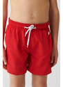 Avva Men's Red Quick Dry Standard Size Plain Kids Swimwear With Special Box