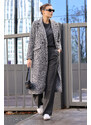 Bigdart Black Oversize Long Boucle Coat 9127