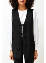 Trendyol Black Front Tie Closure Woven Vest