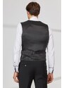 ALTINYILDIZ CLASSICS Men's Black Slim Fit Slim Fit V-neck Patterned Classic Waistcoat.