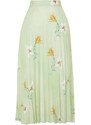 Trendyol Multi Color Floral Pattern Pleated Satin Fabric Maxi Length Woven Skirt