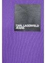 Mikina Karl Lagerfeld Jeans dámská, fialová barva, s potiskem