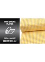 Mirtex Plátno DOMESTIK 145/21375-6 KÁRO pomerančově žlutě kostky 7mm / METRÁŽ NA MÍRU
