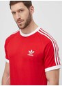 Bavlněné tričko adidas Originals Adicolor Classics 3-Stripes červená barva, IA4852