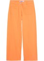 bonprix Dívčí keprové kalhoty se širokými nohavicemi Oranžová