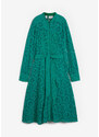 bonprix Krajkové, košilové šaty se spodničkou a páskem na zavazování (3dílná souprava) Zelená