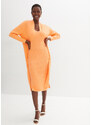 bonprix Pletené šaty s podílem hedvábí Oranžová