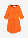 bonprix Šaty z těžké bavlny s kapsami, po kolena Oranžová