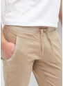 bonprix Strečové kalhoty bez zapínání Regular Fit Straight Béžová
